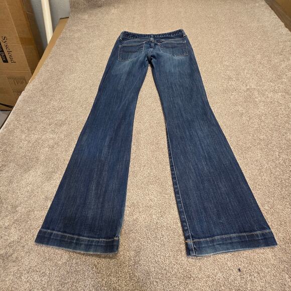 Vintage Retro elongating Seventies Wide-leg Gap Long & Lean Flare Jeans 26/2r - Picture 1 of 16